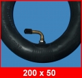 Schlauch 200 x 50 (8 x 2) für Rollstuhl Reifen, Winkelventil 90°/30°